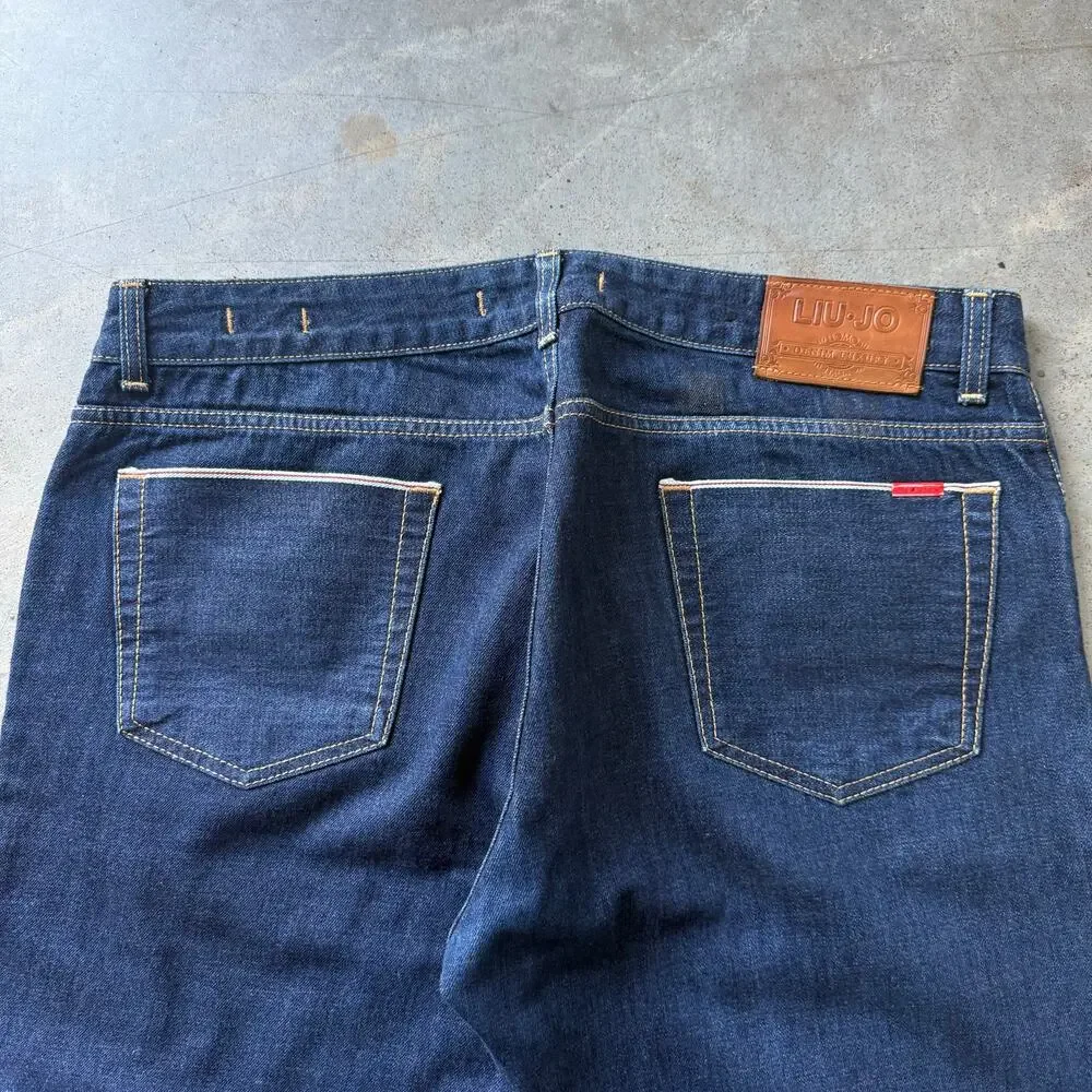 Liu Jo Straight Leg Medium Wash Classic Selvedge Jeans Size 38x33 Made in Italy